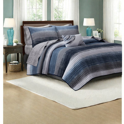 Premium Bedding Sets, Microfiber King Quilt, Modern Striped Home Style