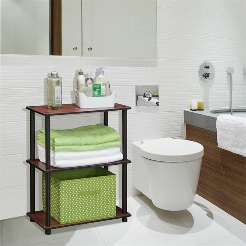 Étagère bibliothèque Decorius, Rose/Blanc, (Trois tablettes) 75 cm (H) x 60 cm (L) x 29 cm (P