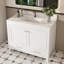 Ensemble de meuble-lavabo moderne de 43 po avec ensemble de couleurs Karalakin en marbre artificiel, armoire de salle de bain multifonctionnelle avec portes et tiroir, cadre solide et panneau de fibres à densité moyenne (trou de robinet simple)