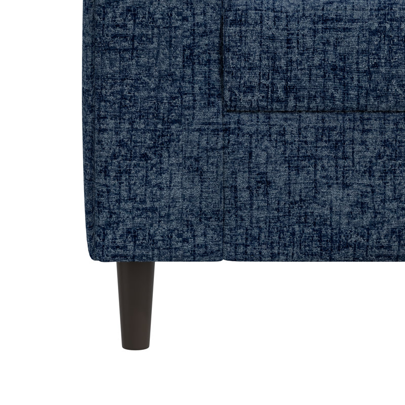 Canapé à accoudoirs carrés 77,5 po Yosselin, Chenille bleu