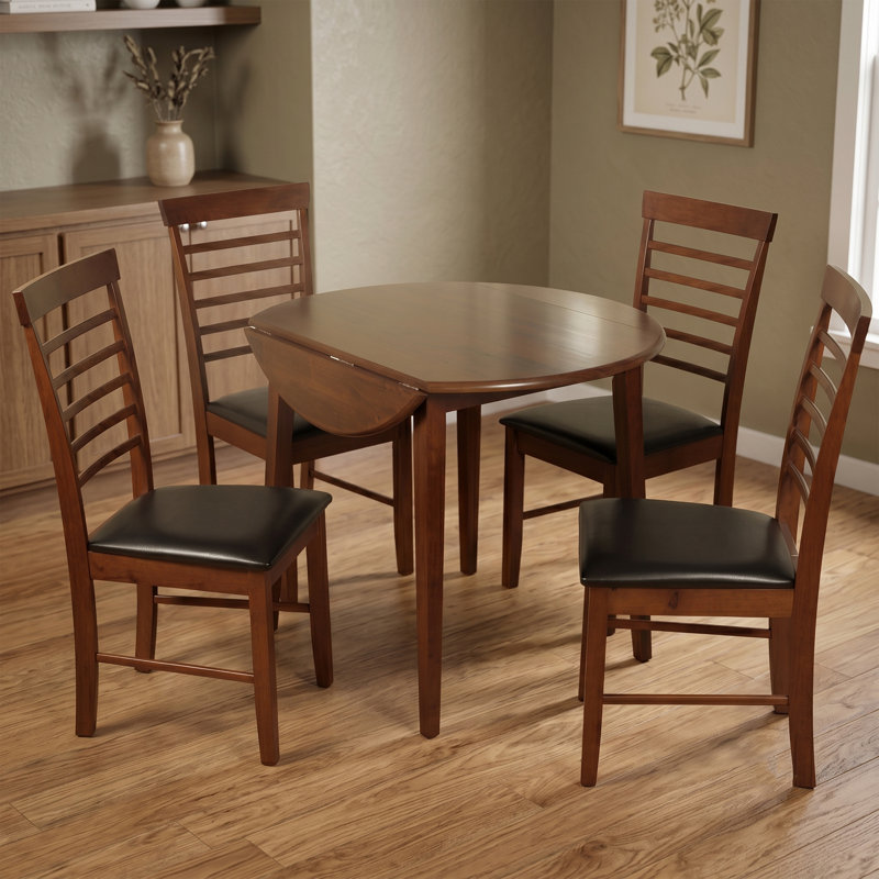 Bowerbank 4 - Person Rubberwood Solid Wood Dining Set