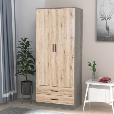 Gianpietro 2 Door Manufactured Wood Wardrobe