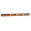 19.3" Walnut Gold Matt Metal-Wood Wall Mount Coat Rack - 5 Rustic Hooks