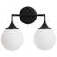 Luminaire de salle de bain à intensité variable avec abat-jour en verre opale lait 5,9 po Romale-393373180-401611887