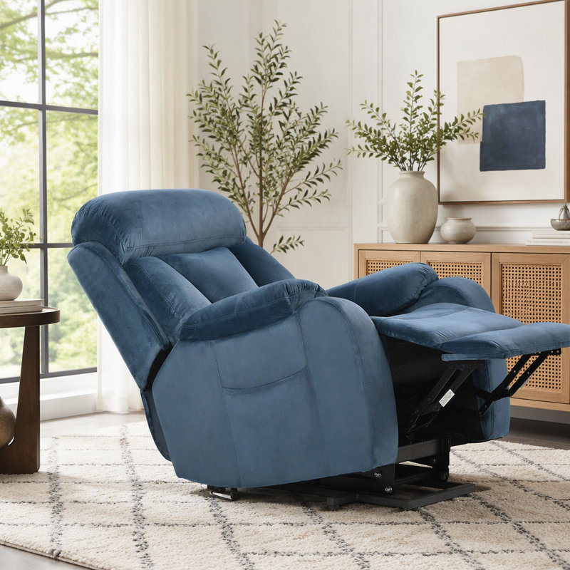 Fauteuil inclinable électrique Power Lift, Velvet, Navy Blue