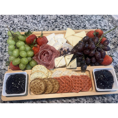 Ensemble de planches de charcuterie en bambou avec plateau magnétique, bols en céramique et couteaux à fromage pour les fêtes