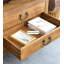 Vitrine 27,56 "en bois massif brun standard et armoires en porcelaine