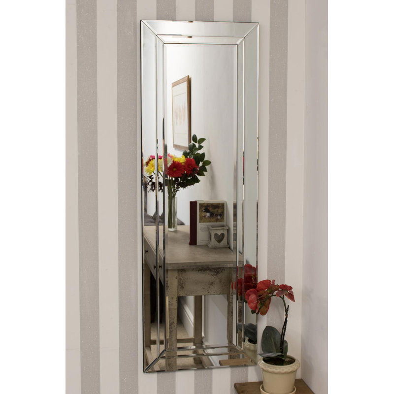 Gerardo Glass Flat Wall Mirror, 120cm H x 40cm W