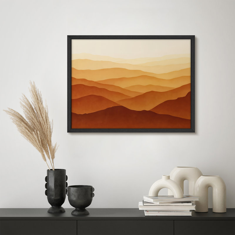 Reproduction d'art encadrée abstraite pour décoration intérieure moderne - 11 po x 14 po, H 11 po x l 14 po, Naturel