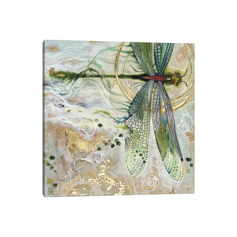 «Damsel Fly II» encadrée par Stephanie Law, H 12 po x l 12 po x P 0,75 po, Toile tendue, Non