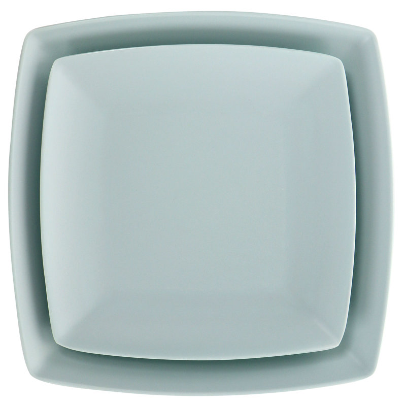 Mint Square Melamine Dinnerware Set, Service for 4
