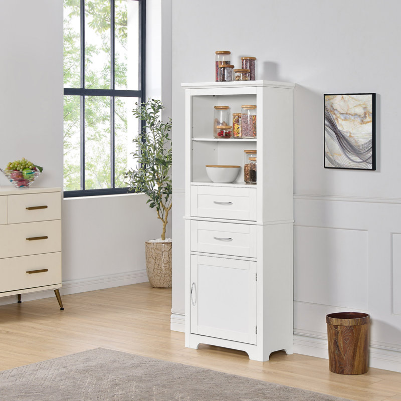 Armoires de plancher de salon autoportantes, Blanc