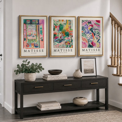Classical Artwork, "French Floral Window Girl", reproduction d'art rétro, impression de giclée sur toile encadrée, 3 pièces, art mural 16 "x 24" x 3, 24 "x 36" x 3