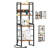 Rustic Brown Industrial Display Shelf With Charging Station, Stackable Organizer For Living Room/Bedroom
