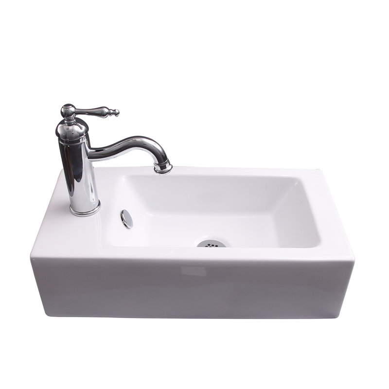 Barclay Arcadia 10.12'' White Vitreous China Rectangular Bathroom Sink with Overflow