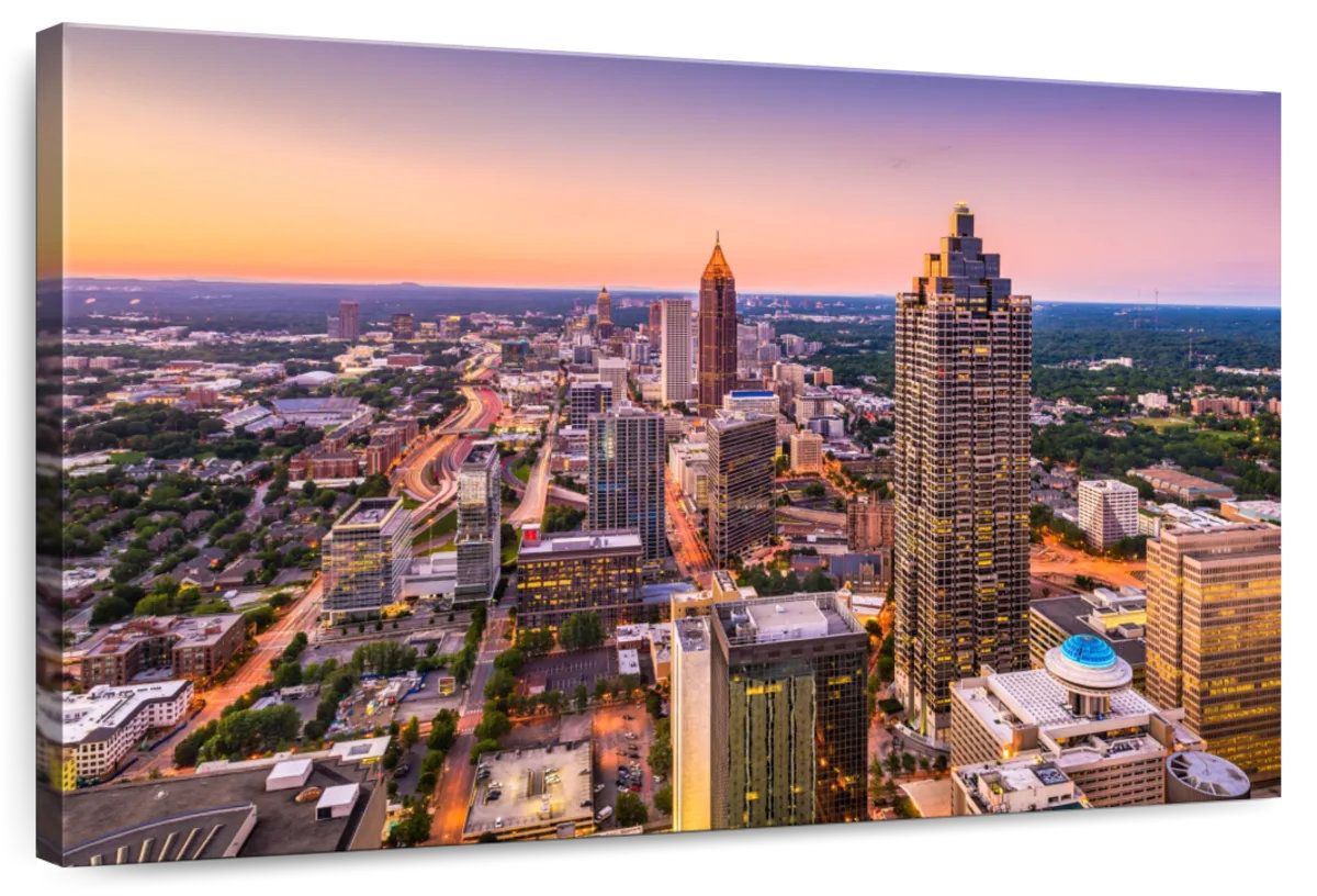Ebern Designs Kavia Atlanta Pastel Skyline | Wayfair