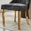 Chaises de salle à manger en rayonne recouvertes de tissu de rayonne avec dossier noir et 2 pattes plaquées en acier inoxydable doré pour un raffinement traditionnel et confortable-920985419-920985429