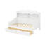 Lit de jour avec tiroirs de rangement et tablettes de tête de lit, lit de jour en bois de style rétro-75024622