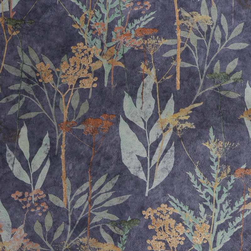 Solstice Black Gold Wallpaper, Blue