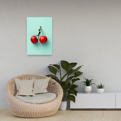 Little Cherry Acrobat Playful Whimsical Contemporary Cherry Fruit Wall Art Print