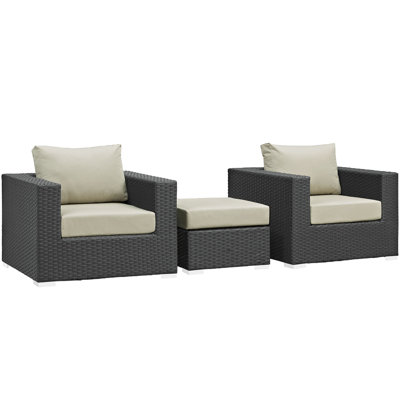 Ensemble modulaire de patio en osier 3 pièces Sunbrella