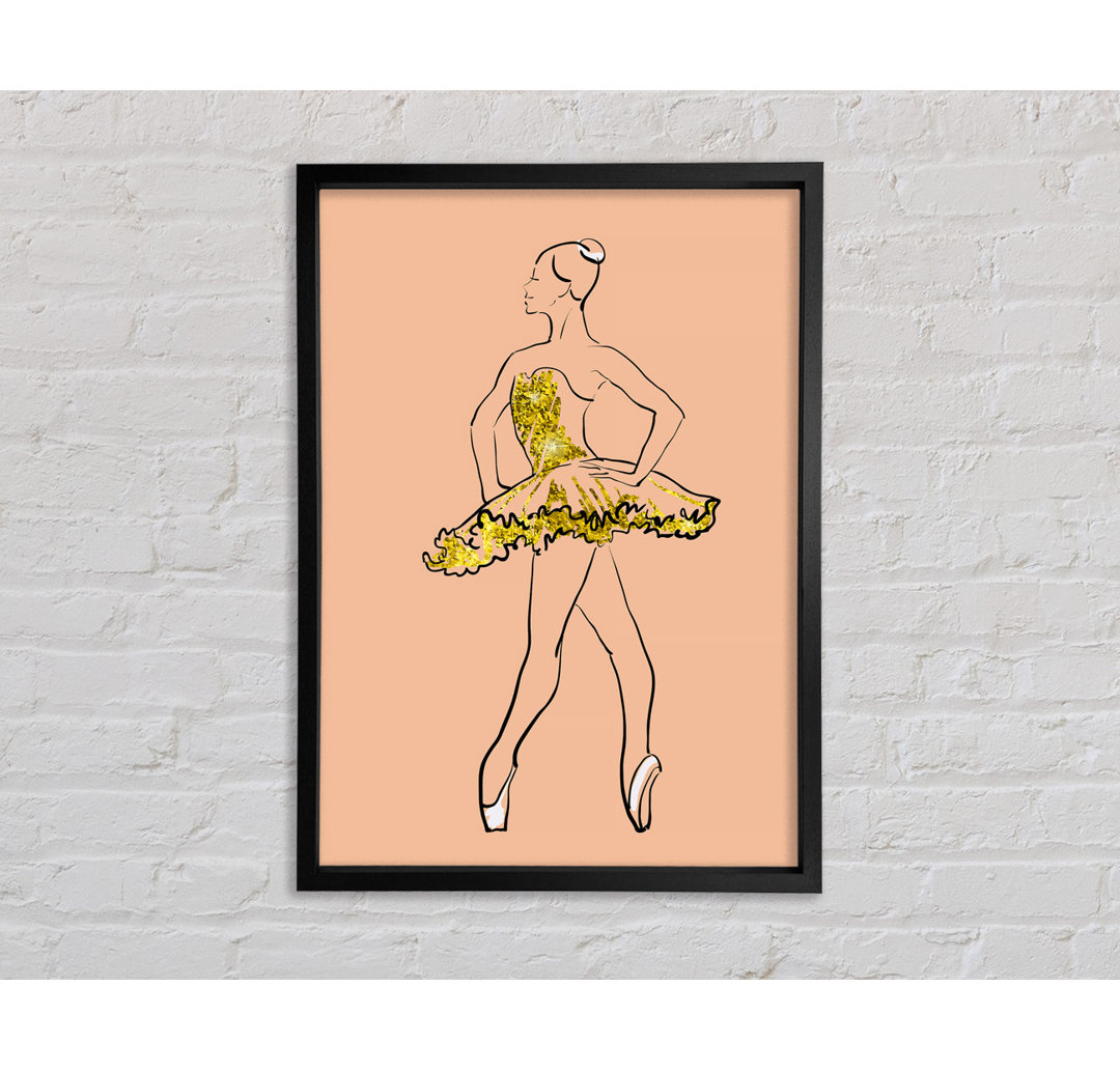 Golden White Ballerina - Einzelner Bilderrahmen Kunstdrucke auf Leinwand