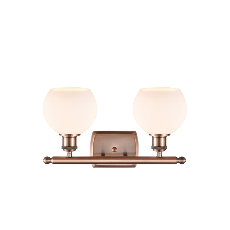 Almatine 2 - Light Vanity Light, Matte White, Antique Copper, LED