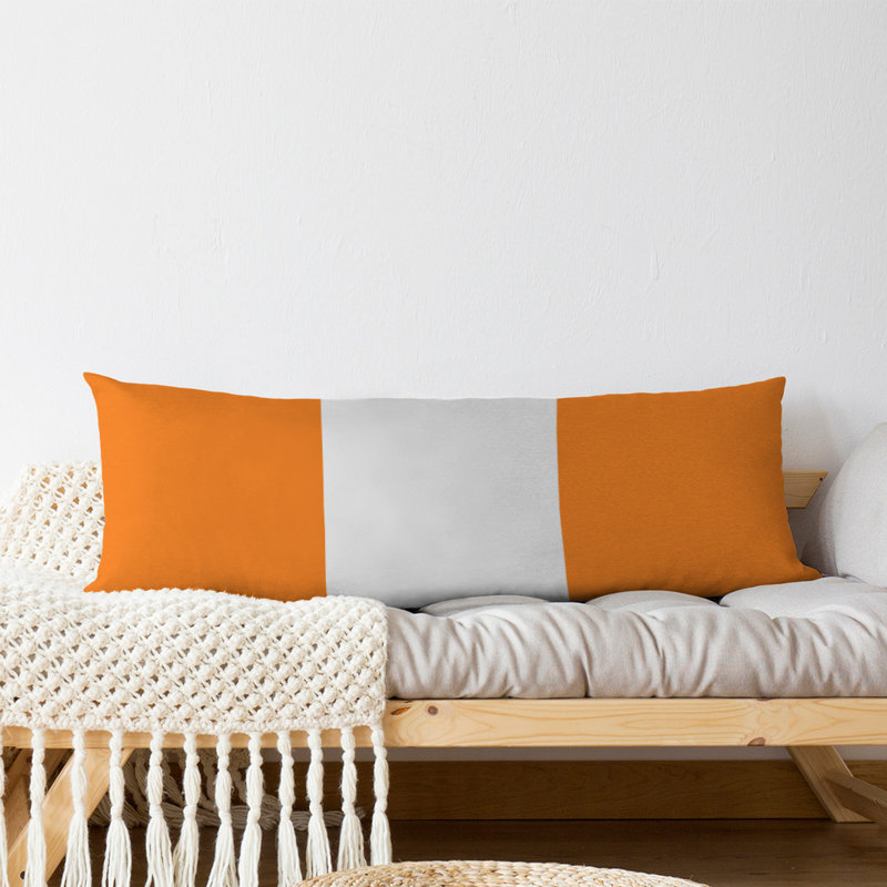 Abel Polyester Medium Pillow, Orange/White Middle