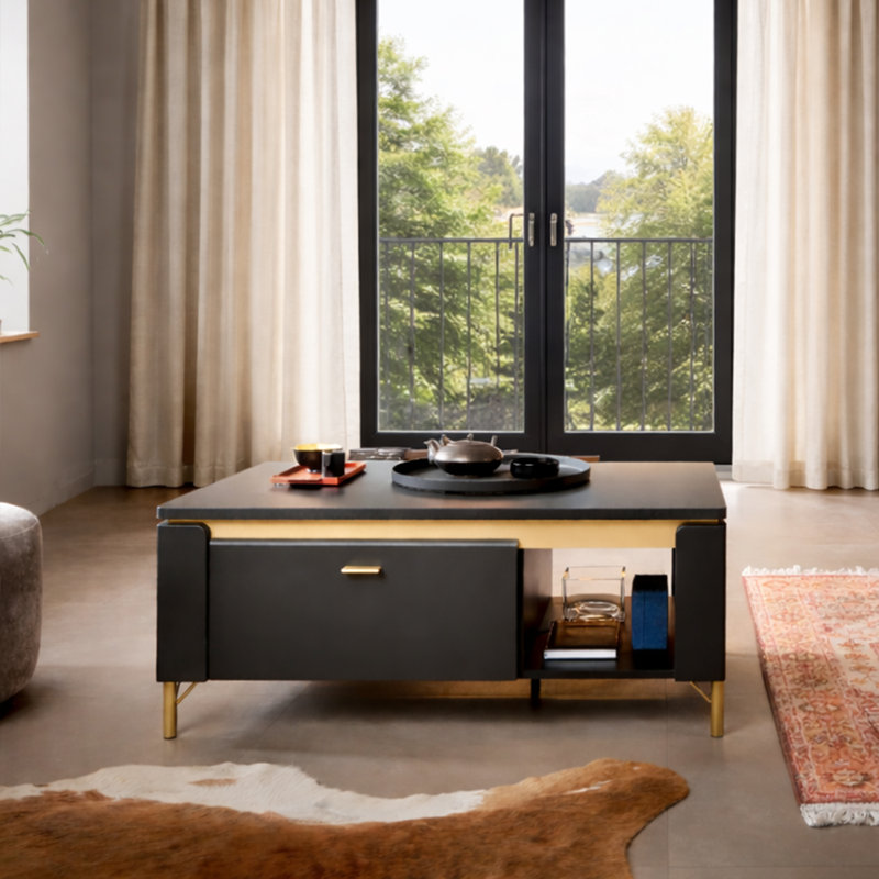 Baelin Coffee Table with Storage, Black