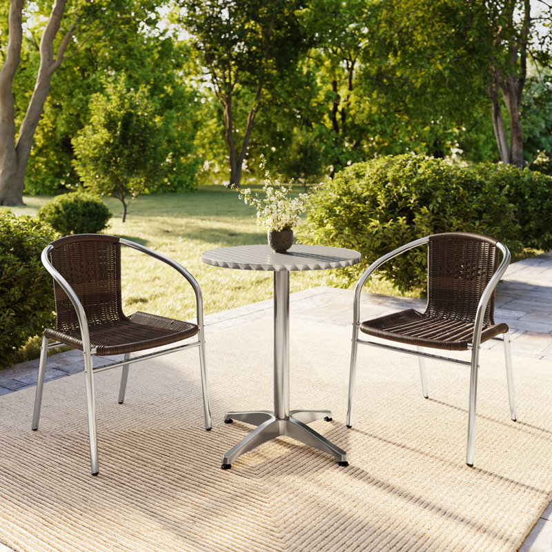 Ensemble bistro 3 pièces Haverhill, H 27,25 po x l 23,5 po x P 23,5 po, Brun