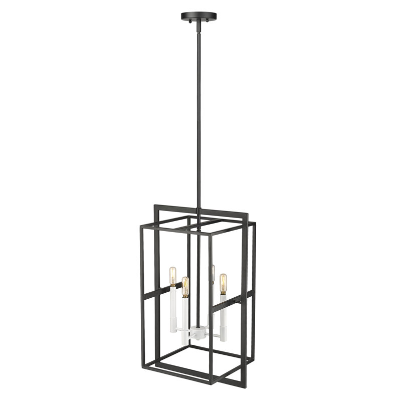 Luminaire suspendu 4 lumières, H 25 po x l 16 po x P 12 po