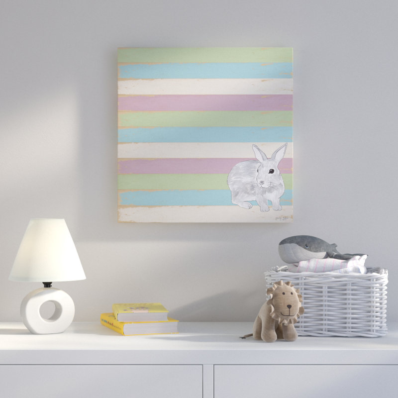 « lapin grey », art sur toile, H 14 po x l 14 po