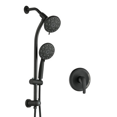 Topcraft 5-Inch Wall-Mounted Rain Shower Head With Multi-Function Handheld Shower