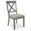 Ensemble de salle à manger contemporain 7 pièces avec table rectangulaire et 6 chaises rembourrées, bois massif gris doux
