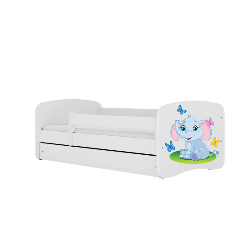 Cicero Drawer Convertible Bed and Mattress, Toddler (70 x 140 cm), White