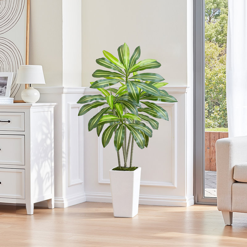 Arbre artificiel artificiel Dracaena avec plante verte, H 60 po x l 27,56 po x P 27,56 po