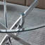 Table de salle à manger ronde contemporaine en verre trempé avec pieds en acier inoxydable