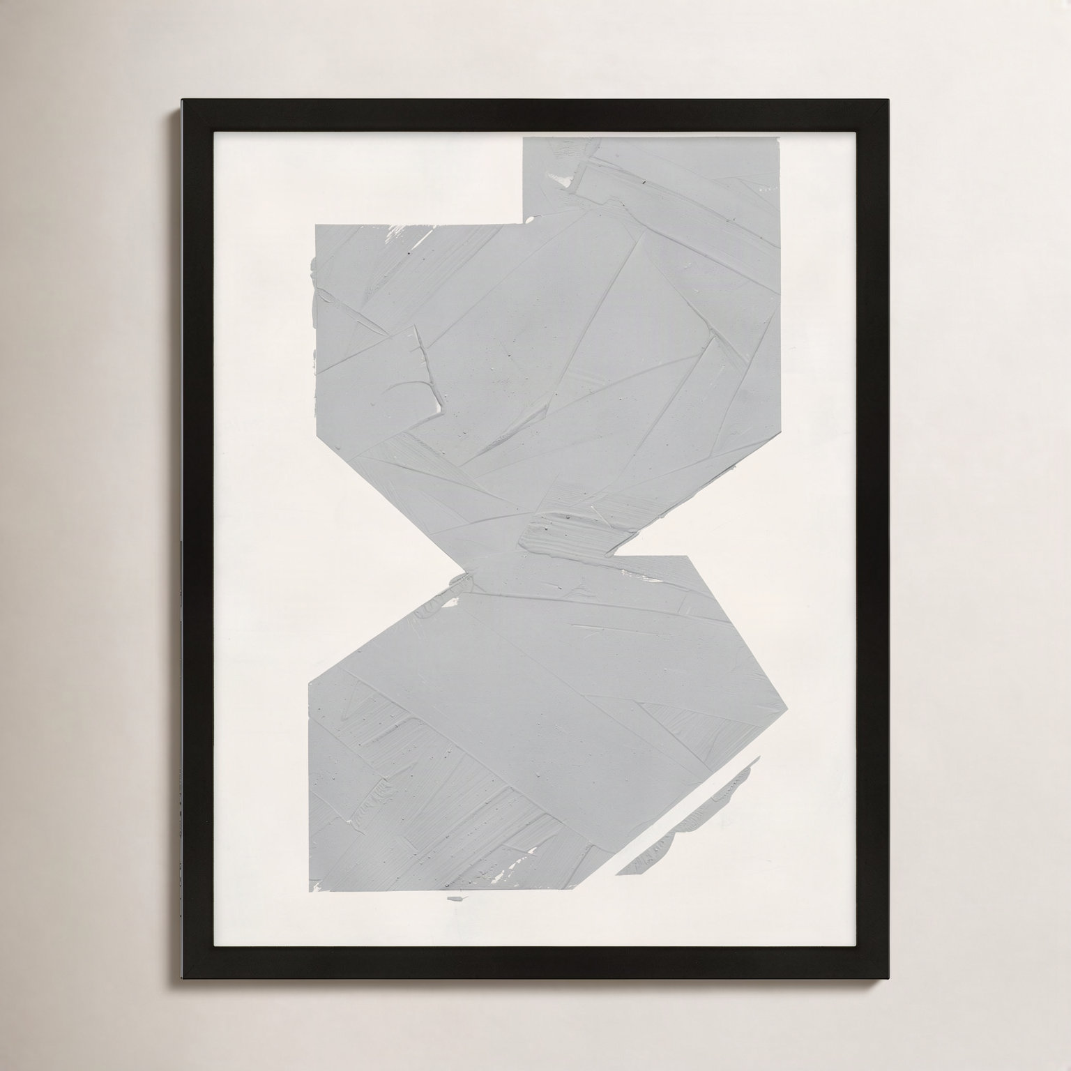 Equipoise "Greige II" Painting by Ivo Stoyanov, 16" W x 20" H, Black