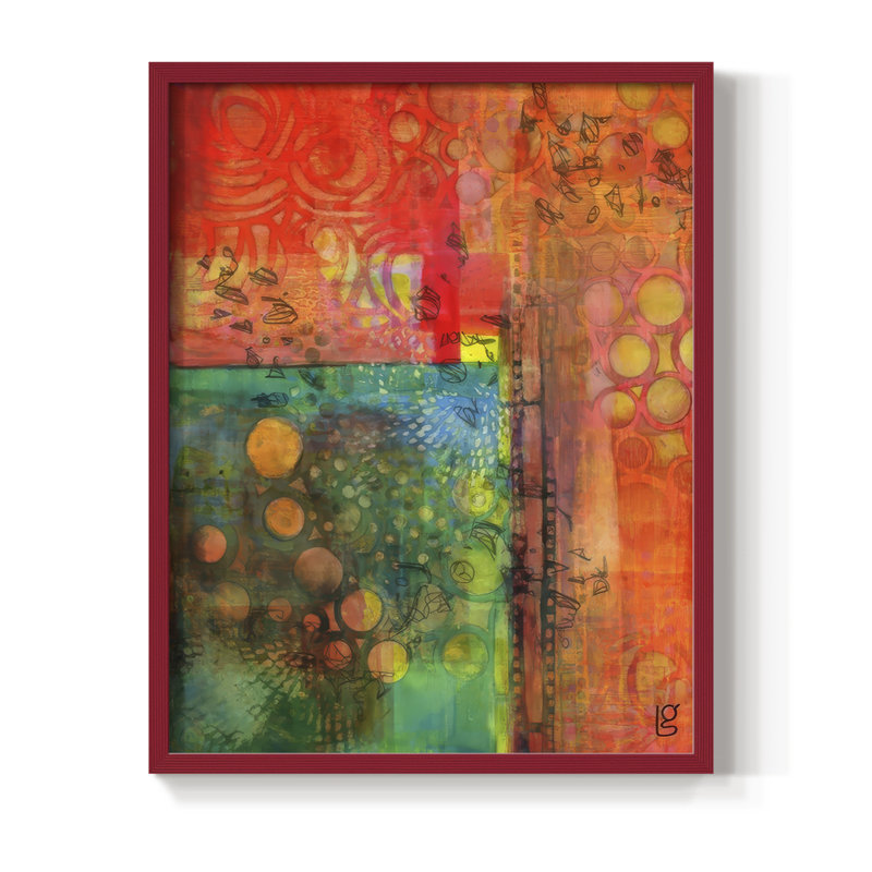 «Meet Me in Paris II», reproduction encadrée - bois massif, H 15 po x l 12 po, Rouge