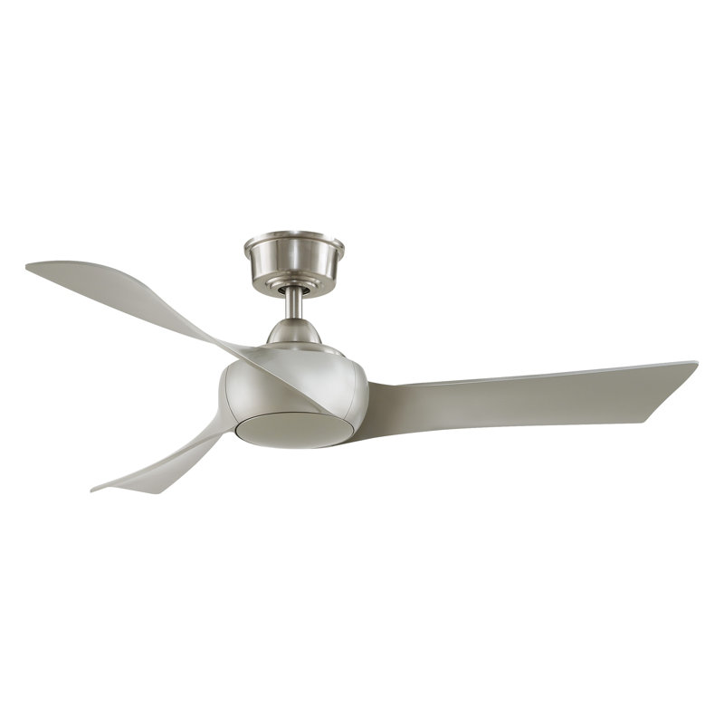 Wrap Custom 48 inch Indoor/Outdoor Ceiling Fan - Brushed Nickel with Brushed Nickel blades, Brushed Nickel, Brushed Nickel