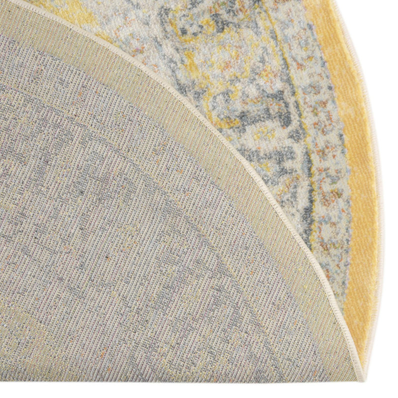 Tapis contemporain Mulvihill couleur soleil, Ovale 3 pi 3 po x 5 pi 3 po