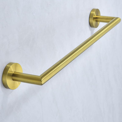 Brushed Gold Stainless Steel Towel Bar - Wall Mounted Rustproof Holder For Bathroom/Kitchen