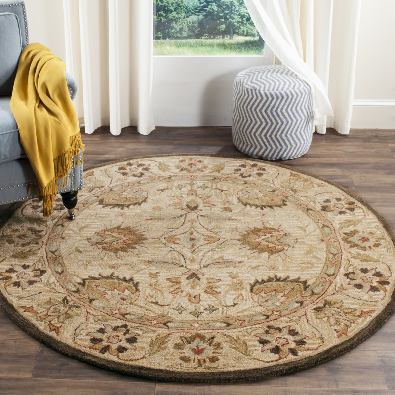 Tapis oriental en laine touffeté à la main Armintha, Rond 6 pi
