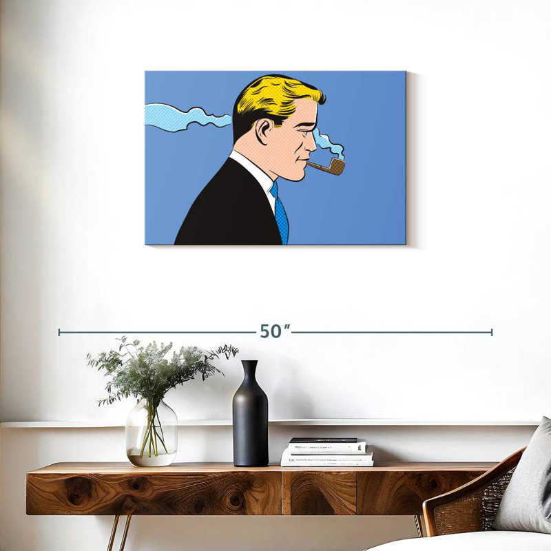 Leisha Man Smoking A Pipe, 20" H x 30" W