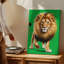 Toile d'un lion de style dessin animé avec une crinière majestueuse présentant un art mural-1837261597