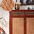 Classical Rattan Woven Solid Wood Shoe Cabinet 12 Pair Solid Wood Shoe Storage Cabinet