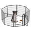 Parc pour chien pliable H 32 po H 8 panneaux, enclos en métal avec porte verrouillable pour chiens de taille moyenne à grande, utilisation intérieure / extérieure