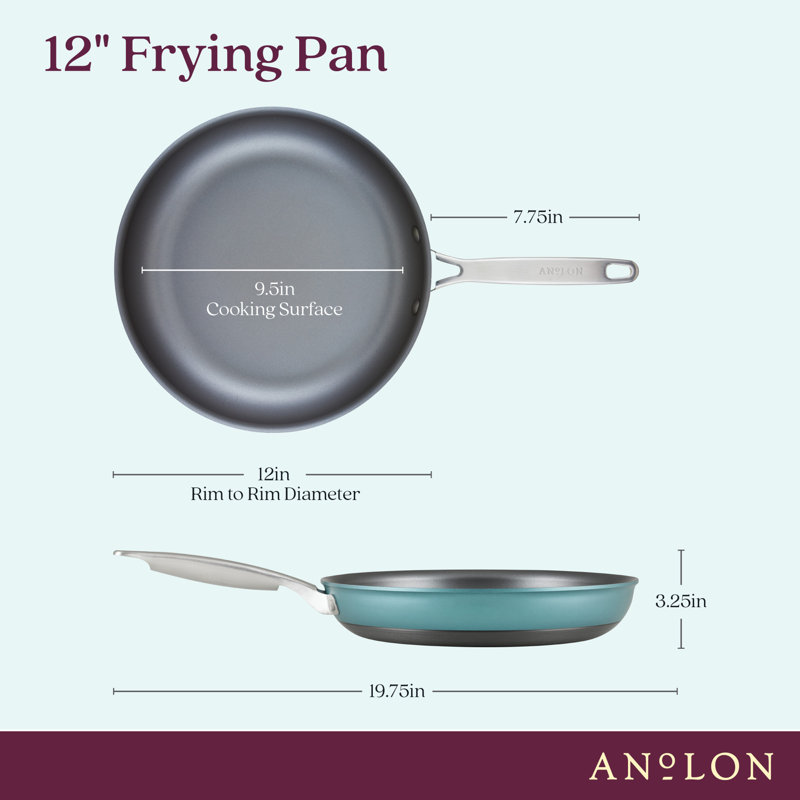 Anolon Achieve Hard Anodized Nonstick Frying Pan / Skillet, 8.25", Teal