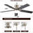Ceiling Fan 5 Blades Noiseless Reversible Dc Motor Remote Control With Led Light
