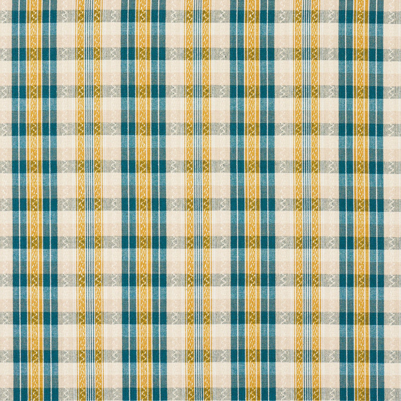 Tissu Fonda, Bleu sarcelle/citron